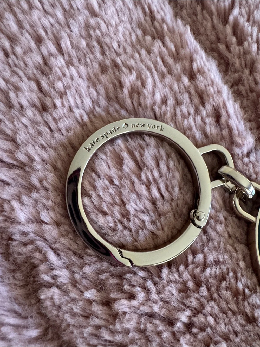 Kate Spade Baby Blue & Jade Rotating Spade Keychain
